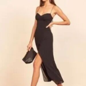 Reformation navy midi dress 0